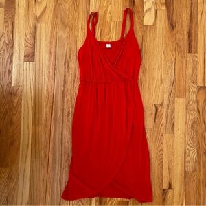 Old Navy Red Sleeveless Tulip Wrap Dress – Size M